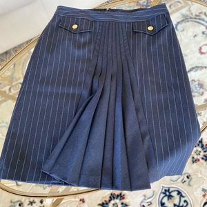 Dolce & Gabbana Blue Pinstripe Wool Skirt